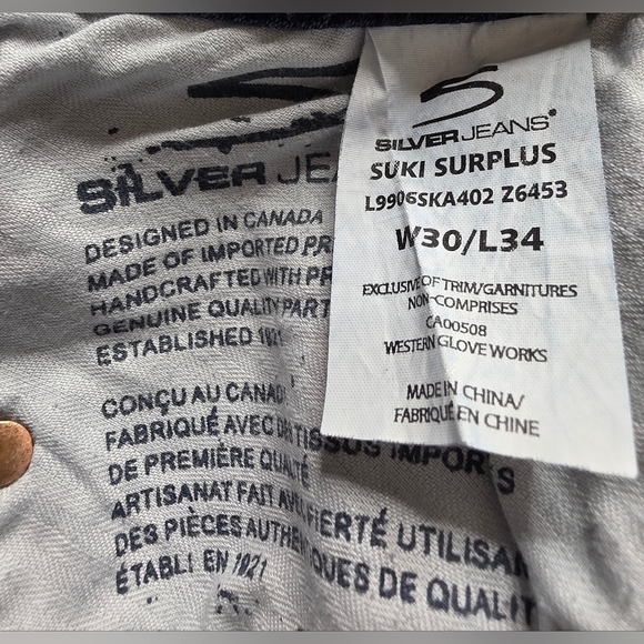 Silver Suki Bootcut Jeans 30/34 Dark Wash - Picture 12 of 15